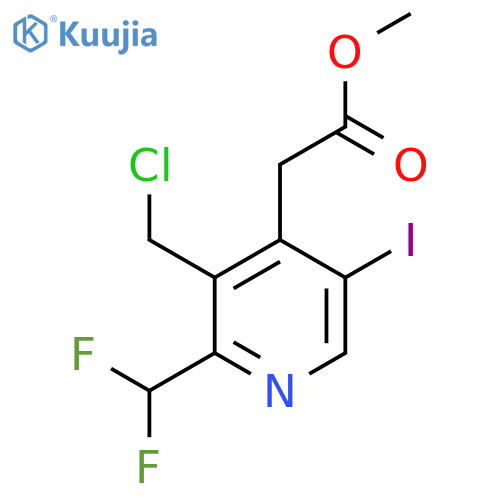 Methyl 3-(chloromethyl)-2-(difluoromethyl)-5-iodopyridine-4-acetate structure