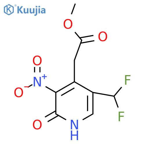 Methyl 5-(difluoromethyl)-2-hydroxy-3-nitropyridine-4-acetate structure