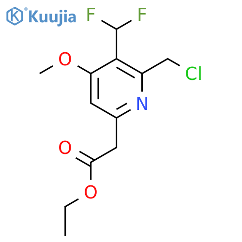 Ethyl 2-(chloromethyl)-3-(difluoromethyl)-4-methoxypyridine-6-acetate structure