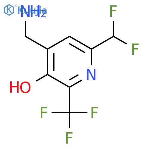 4-(Aminomethyl)-6-(difluoromethyl)-3-hydroxy-2-(trifluoromethyl)pyridine structure