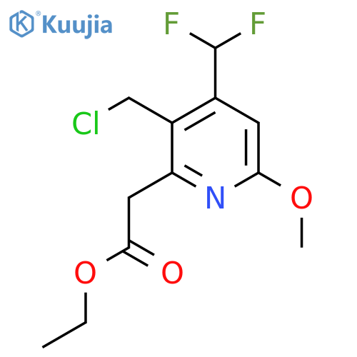 Ethyl 3-(chloromethyl)-4-(difluoromethyl)-6-methoxypyridine-2-acetate structure