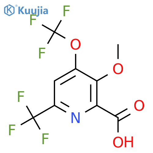 3-Methoxy-4-(trifluoromethoxy)-6-(trifluoromethyl)pyridine-2-carboxylic acid structure