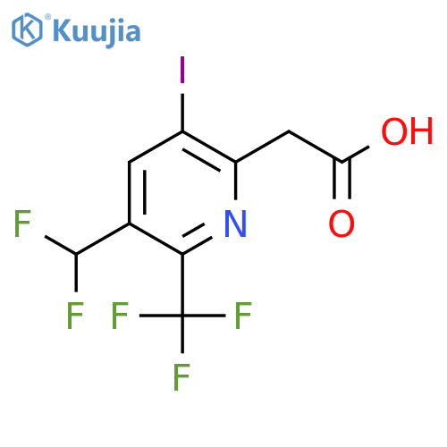 3-(Difluoromethyl)-5-iodo-2-(trifluoromethyl)pyridine-6-acetic acid structure