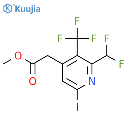Methyl 2-(difluoromethyl)-6-iodo-3-(trifluoromethyl)pyridine-4-acetate structure