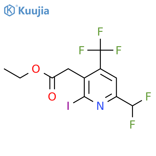 Ethyl 6-(difluoromethyl)-2-iodo-4-(trifluoromethyl)pyridine-3-acetate structure