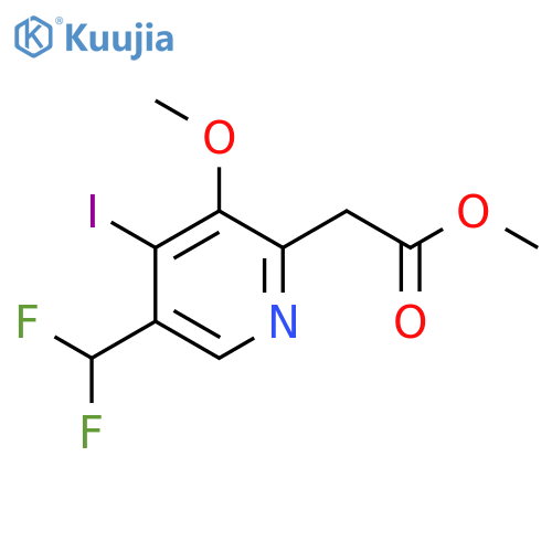 Methyl 5-(difluoromethyl)-4-iodo-3-methoxypyridine-2-acetate structure