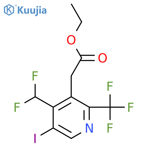 Ethyl 4-(difluoromethyl)-5-iodo-2-(trifluoromethyl)pyridine-3-acetate structure