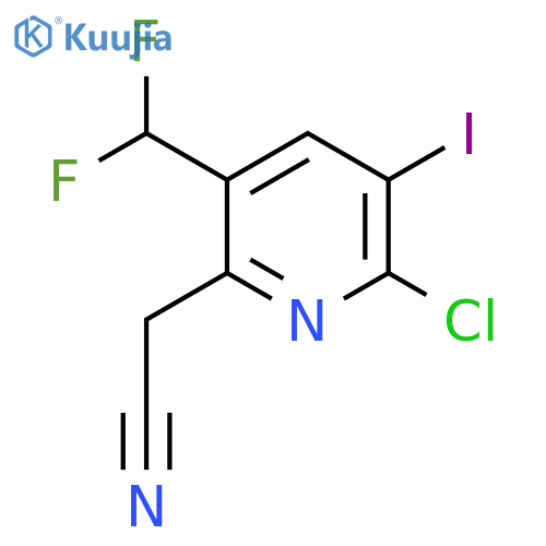 2-Chloro-5-(difluoromethyl)-3-iodopyridine-6-acetonitrile structure