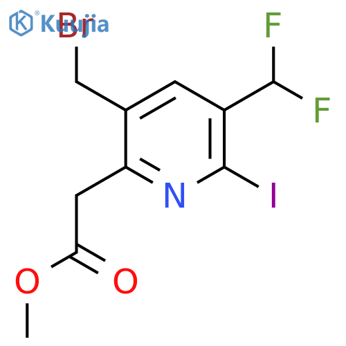 Methyl 3-(bromomethyl)-5-(difluoromethyl)-6-iodopyridine-2-acetate structure