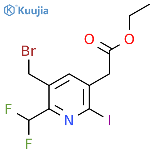 Ethyl 3-(bromomethyl)-2-(difluoromethyl)-6-iodopyridine-5-acetate structure