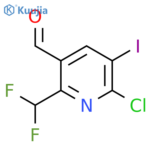 2-Chloro-6-(difluoromethyl)-3-iodopyridine-5-carboxaldehyde structure