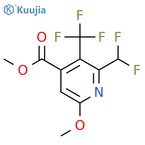 Methyl 2-(difluoromethyl)-6-methoxy-3-(trifluoromethyl)pyridine-4-carboxylate structure