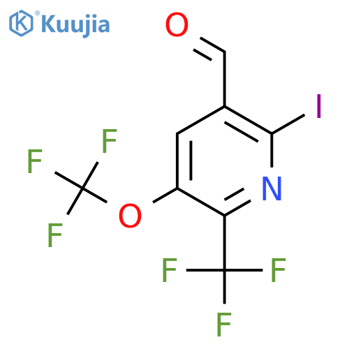 2-Iodo-5-(trifluoromethoxy)-6-(trifluoromethyl)pyridine-3-carboxaldehyde structure