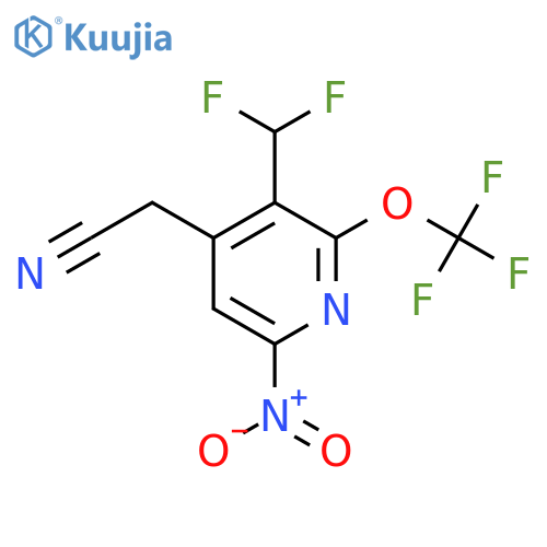 3-(Difluoromethyl)-6-nitro-2-(trifluoromethoxy)pyridine-4-acetonitrile structure