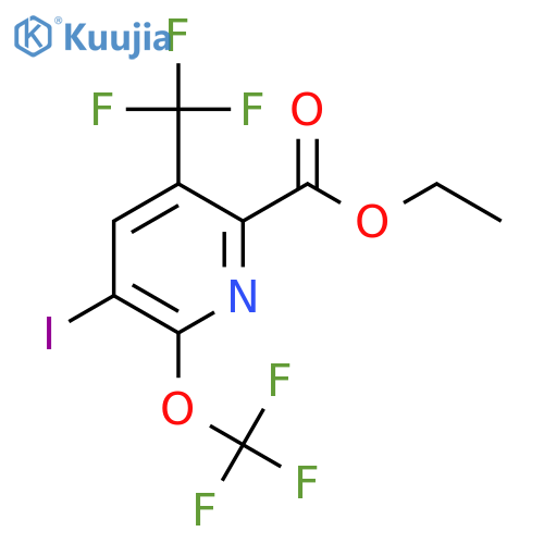 Ethyl 3-iodo-2-(trifluoromethoxy)-5-(trifluoromethyl)pyridine-6-carboxylate structure