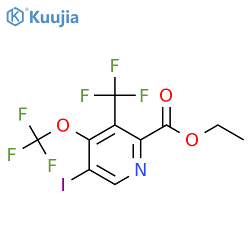 Ethyl 5-iodo-4-(trifluoromethoxy)-3-(trifluoromethyl)pyridine-2-carboxylate structure