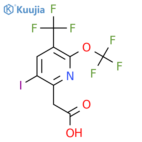 5-Iodo-2-(trifluoromethoxy)-3-(trifluoromethyl)pyridine-6-acetic acid structure