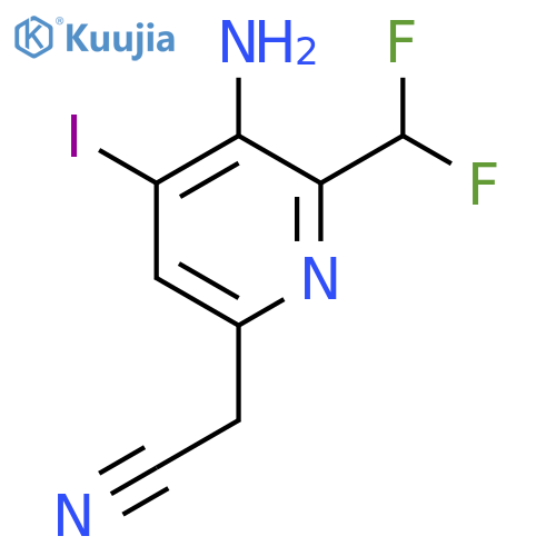 3-Amino-2-(difluoromethyl)-4-iodopyridine-6-acetonitrile structure