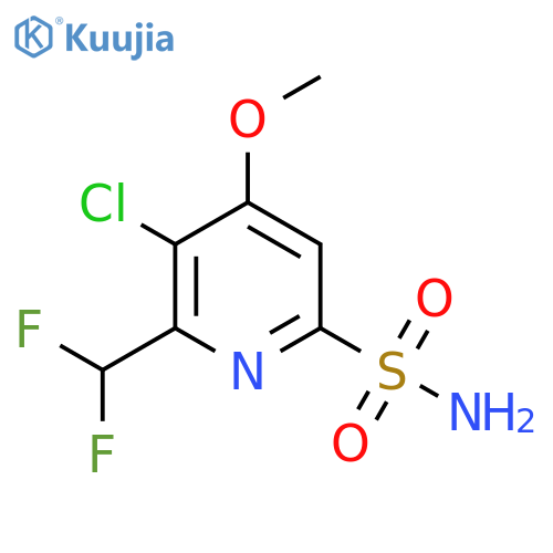 3-Chloro-2-(difluoromethyl)-4-methoxypyridine-6-sulfonamide structure