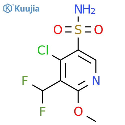 4-Chloro-3-(difluoromethyl)-2-methoxypyridine-5-sulfonamide structure