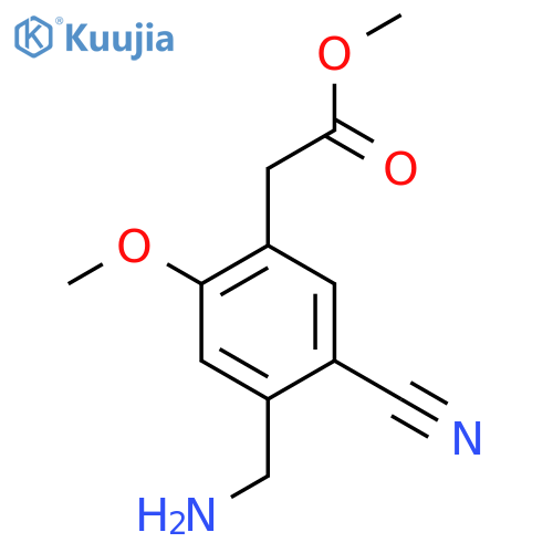 Methyl 4-aminomethyl-5-cyano-2-methoxyphenylacetate structure