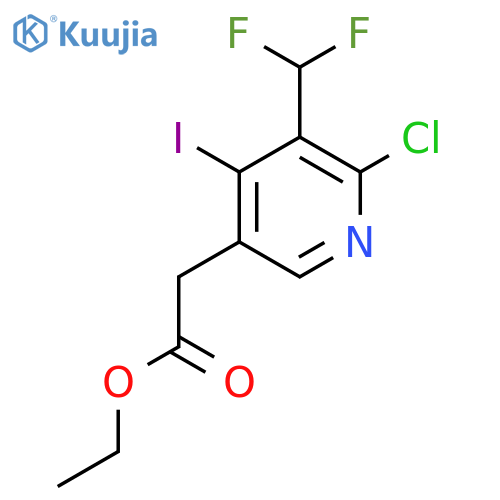 Ethyl 2-chloro-3-(difluoromethyl)-4-iodopyridine-5-acetate structure