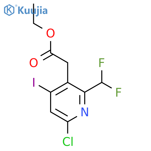 Ethyl 6-chloro-2-(difluoromethyl)-4-iodopyridine-3-acetate structure