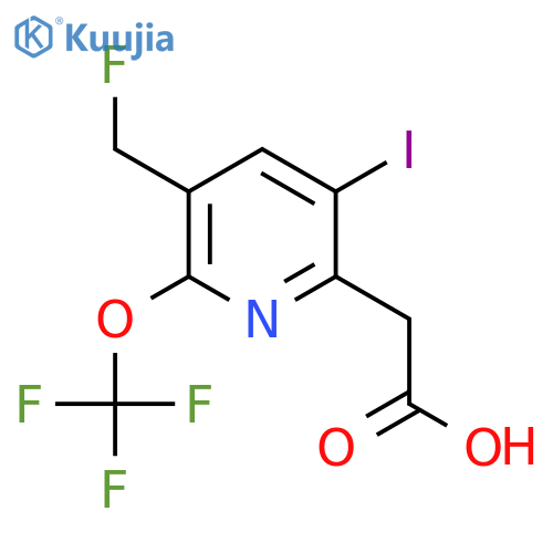 3-(Fluoromethyl)-5-iodo-2-(trifluoromethoxy)pyridine-6-acetic acid structure