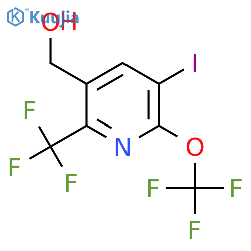 3-Iodo-2-(trifluoromethoxy)-6-(trifluoromethyl)pyridine-5-methanol structure