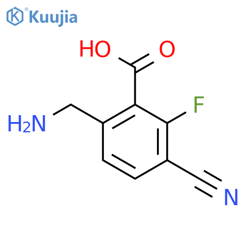 6-Aminomethyl-3-cyano-2-fluorobenzoic acid structure