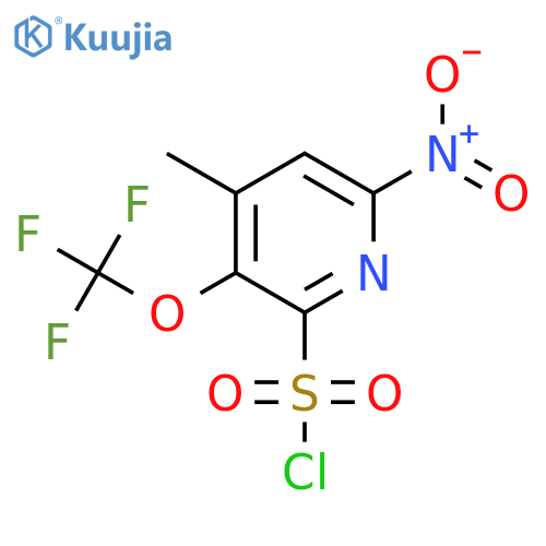 4-Methyl-6-nitro-3-(trifluoromethoxy)pyridine-2-sulfonyl chloride structure
