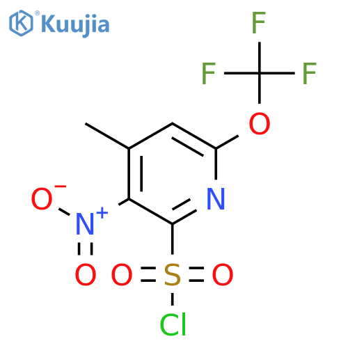 4-Methyl-3-nitro-6-(trifluoromethoxy)pyridine-2-sulfonyl chloride structure