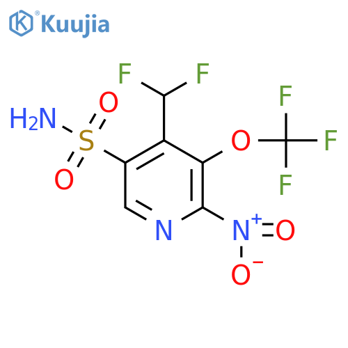 4-(Difluoromethyl)-2-nitro-3-(trifluoromethoxy)pyridine-5-sulfonamide structure