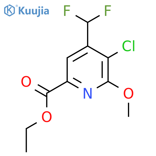 Ethyl 3-chloro-4-(difluoromethyl)-2-methoxypyridine-6-carboxylate structure