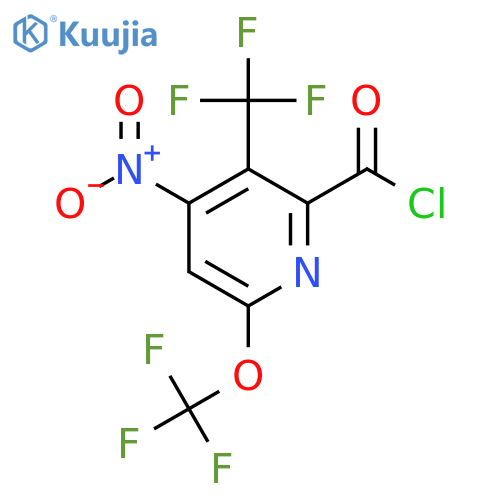 4-Nitro-6-(trifluoromethoxy)-3-(trifluoromethyl)pyridine-2-carbonyl chloride structure