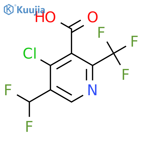 4-Chloro-5-(difluoromethyl)-2-(trifluoromethyl)pyridine-3-carboxylic acid structure