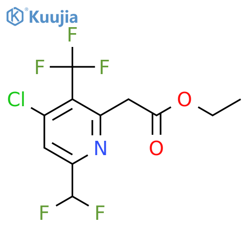 Ethyl 4-chloro-6-(difluoromethyl)-3-(trifluoromethyl)pyridine-2-acetate structure