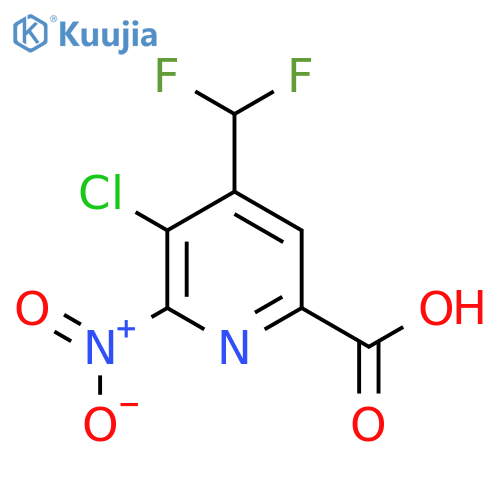 3-Chloro-4-(difluoromethyl)-2-nitropyridine-6-carboxylic acid structure