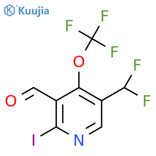 5-(Difluoromethyl)-2-iodo-4-(trifluoromethoxy)pyridine-3-carboxaldehyde structure