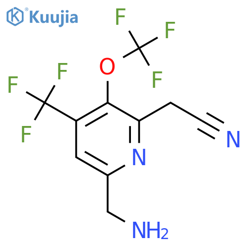 6-(Aminomethyl)-3-(trifluoromethoxy)-4-(trifluoromethyl)pyridine-2-acetonitrile structure