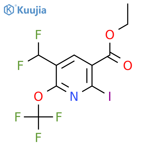 Ethyl 3-(difluoromethyl)-6-iodo-2-(trifluoromethoxy)pyridine-5-carboxylate structure