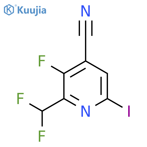 4-Cyano-2-(difluoromethyl)-3-fluoro-6-iodopyridine structure