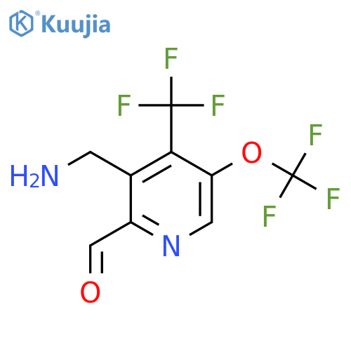 3-(Aminomethyl)-5-(trifluoromethoxy)-4-(trifluoromethyl)pyridine-2-carboxaldehyde structure