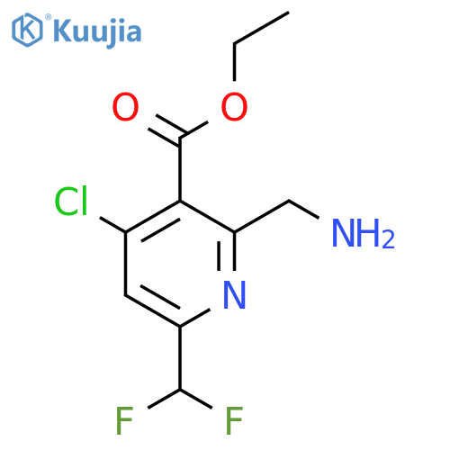 Ethyl 2-(aminomethyl)-4-chloro-6-(difluoromethyl)pyridine-3-carboxylate structure