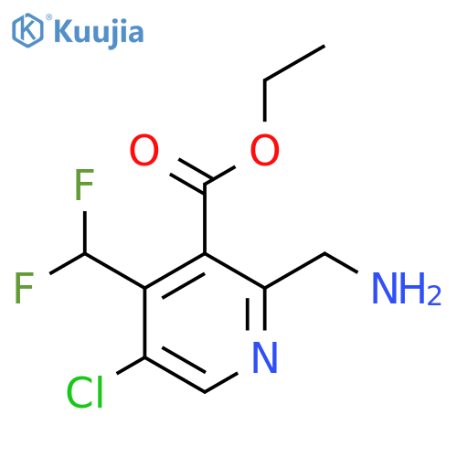 Ethyl 2-(aminomethyl)-5-chloro-4-(difluoromethyl)pyridine-3-carboxylate structure