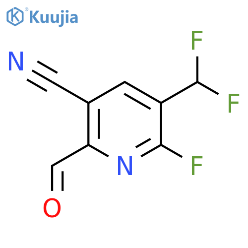 3-Cyano-5-(difluoromethyl)-6-fluoropyridine-2-carboxaldehyde structure