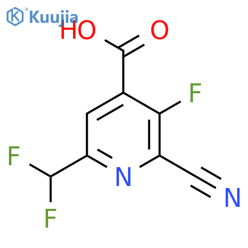 2-Cyano-6-(difluoromethyl)-3-fluoropyridine-4-carboxylic acid structure
