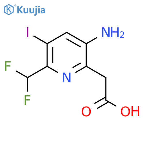 5-Amino-2-(difluoromethyl)-3-iodopyridine-6-acetic acid structure