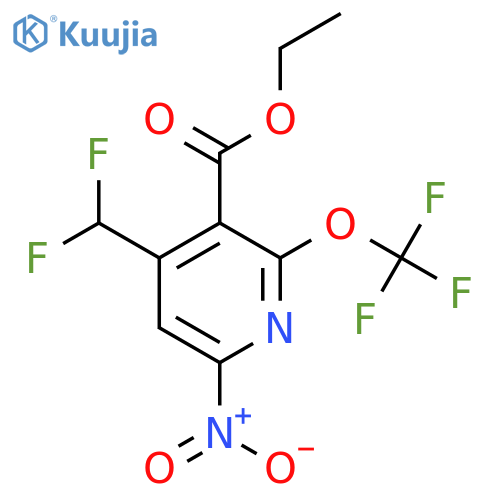 Ethyl 4-(difluoromethyl)-6-nitro-2-(trifluoromethoxy)pyridine-3-carboxylate structure