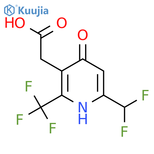 6-(Difluoromethyl)-4-hydroxy-2-(trifluoromethyl)pyridine-3-acetic acid structure